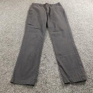 Gap Pants Mens 32X32 Gray Chino Trouser Flat Front Straight Stretch Office Work